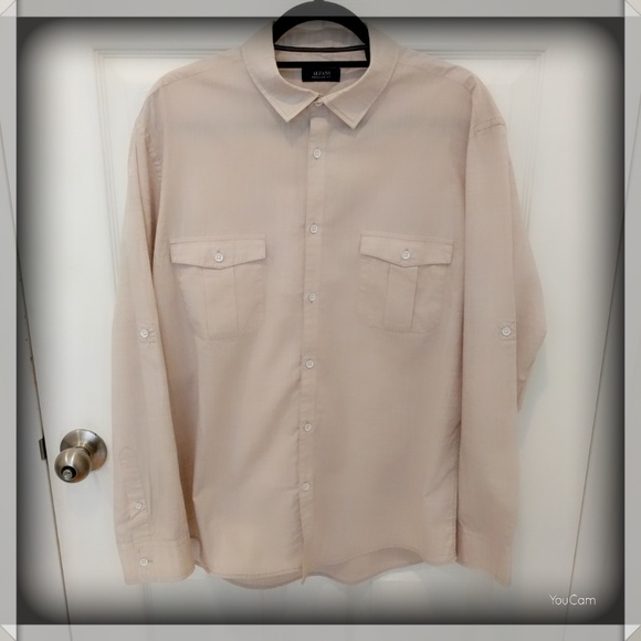 Alfani Casual Button Up Shirt - Red - XL - Picture 7 of 7